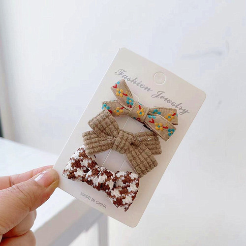 Korean style children's hairpin bow new cute little girl floral hair accessories girls hairpin bangs side clip wholesale