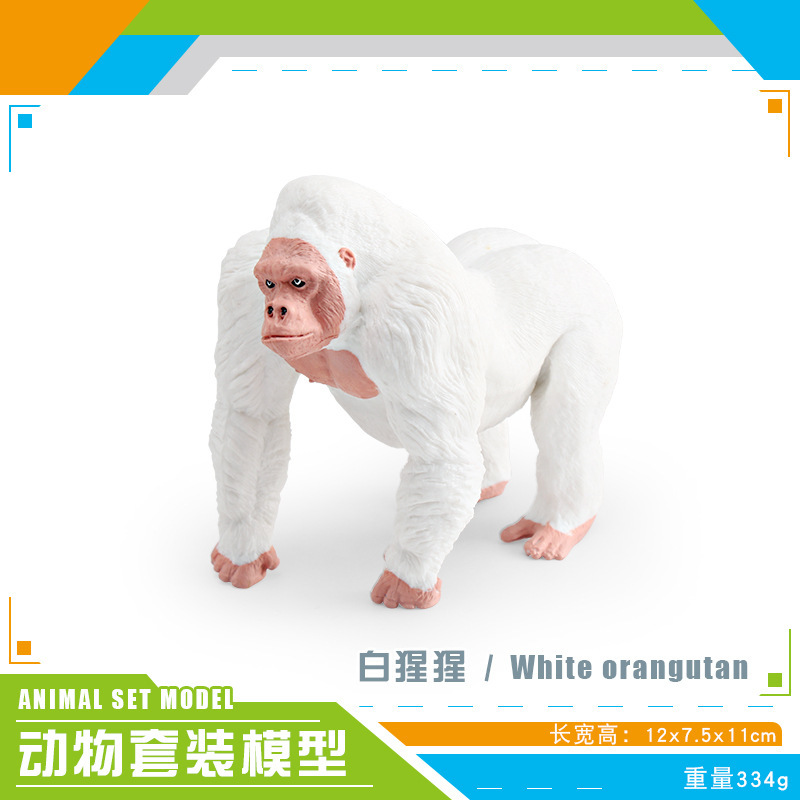 Simulación transfronteriza animal forestal modelo de orangutan puzzle orangutan chimpancé blanco mesa decoración estática