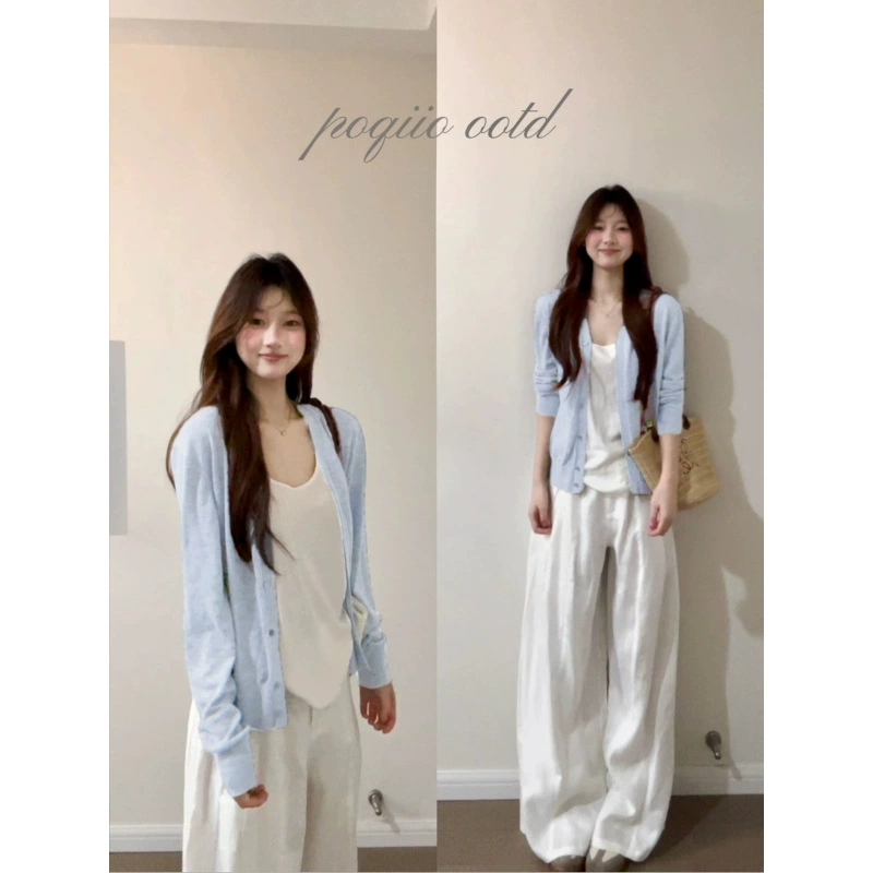 Shiffon cardigan, summer thin jacket, lifting effect