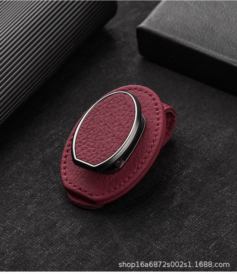 Cross-Border Car Sun Visor Storage Box, Multi-Functional Car Glasses Holder, Car Sunglasses Clip, Car Glasses Frame, Leather