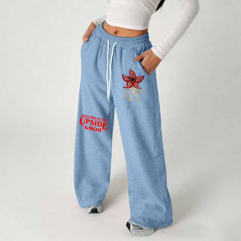 2025 Cross-Border Aliexpress Independent Site Women's New Floral Letter Print Trendy Casual Sweatpants Long 2025 Cross-Border Aliexpress Independent Site Women's New Floral Letter Print Trendy Casual Sweatpants Long