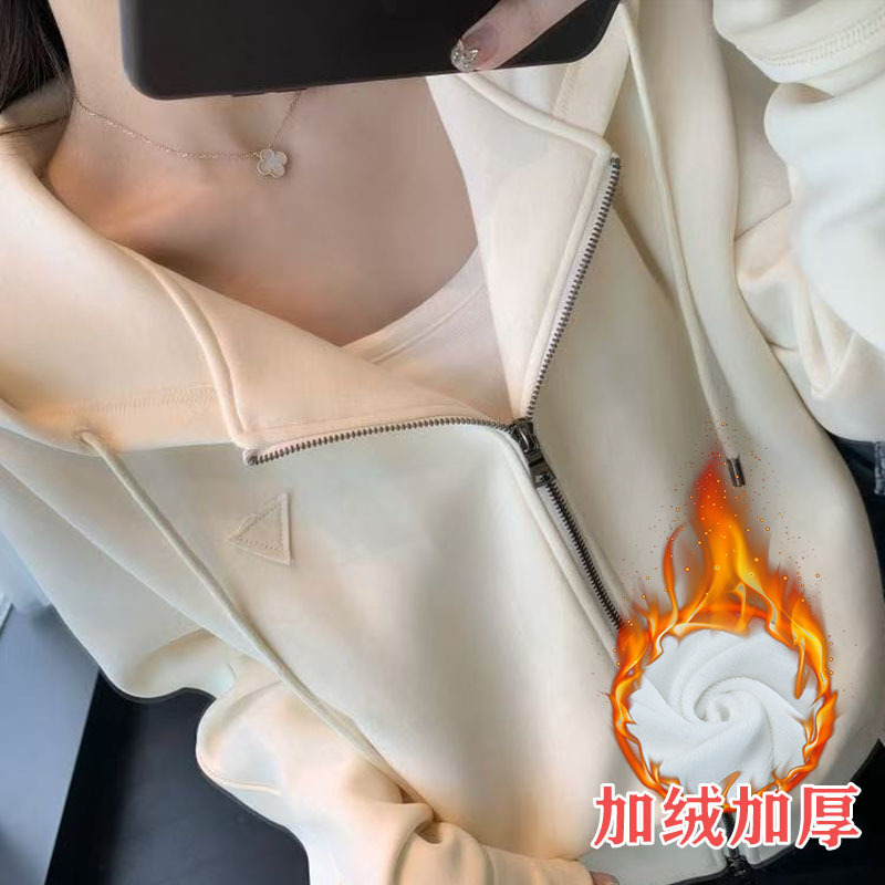 MANCAIDI拉链开衫高品质五明治空气层面料棉外套连帽卫衣女秋新款|undefined