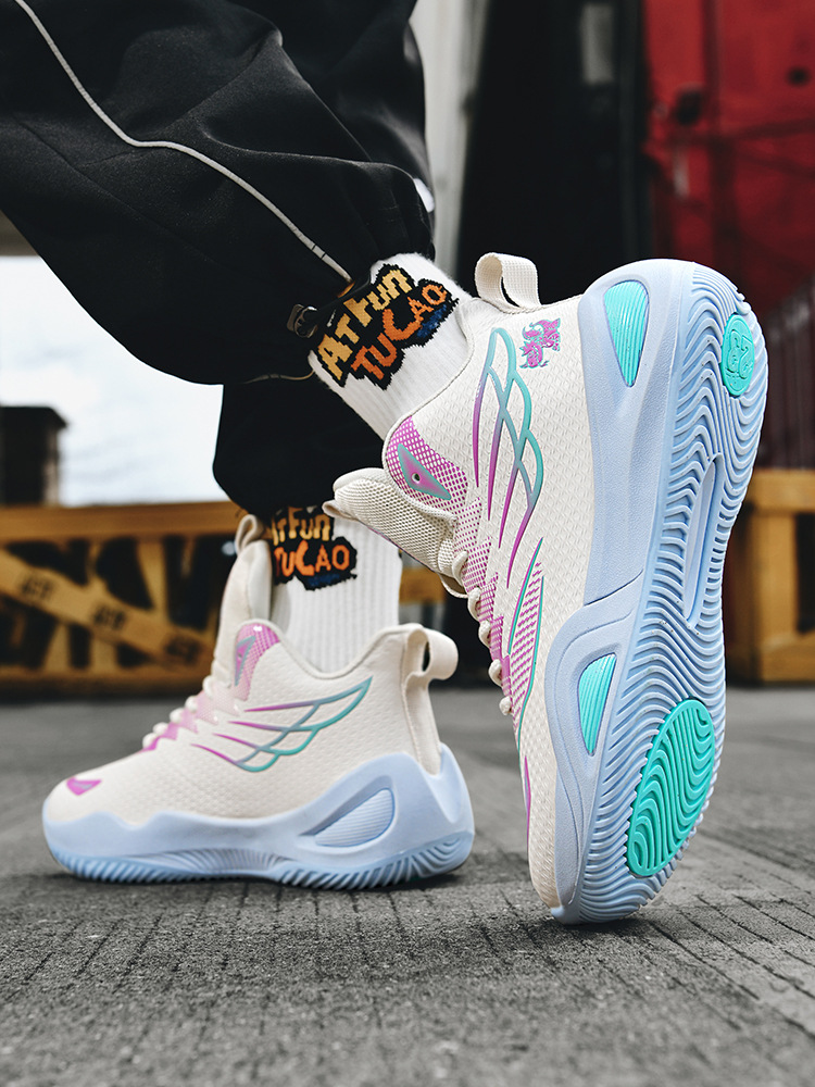 Zapatos de baloncesto de cuero para hombres de otoño nuevos zapatos deportivos antideslizantes juveniles zapatos de entrenamiento profesional