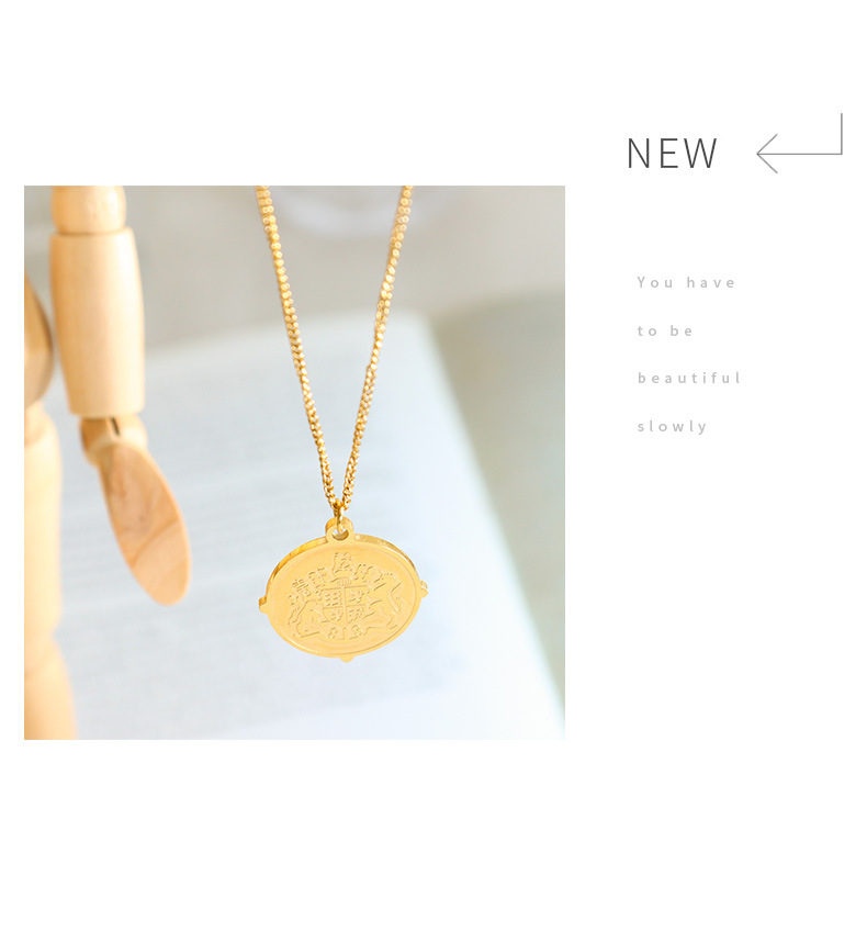 Amulet Pattern Necklace Thai Ethnic Gold Titanium Steel Chain_voghion.com