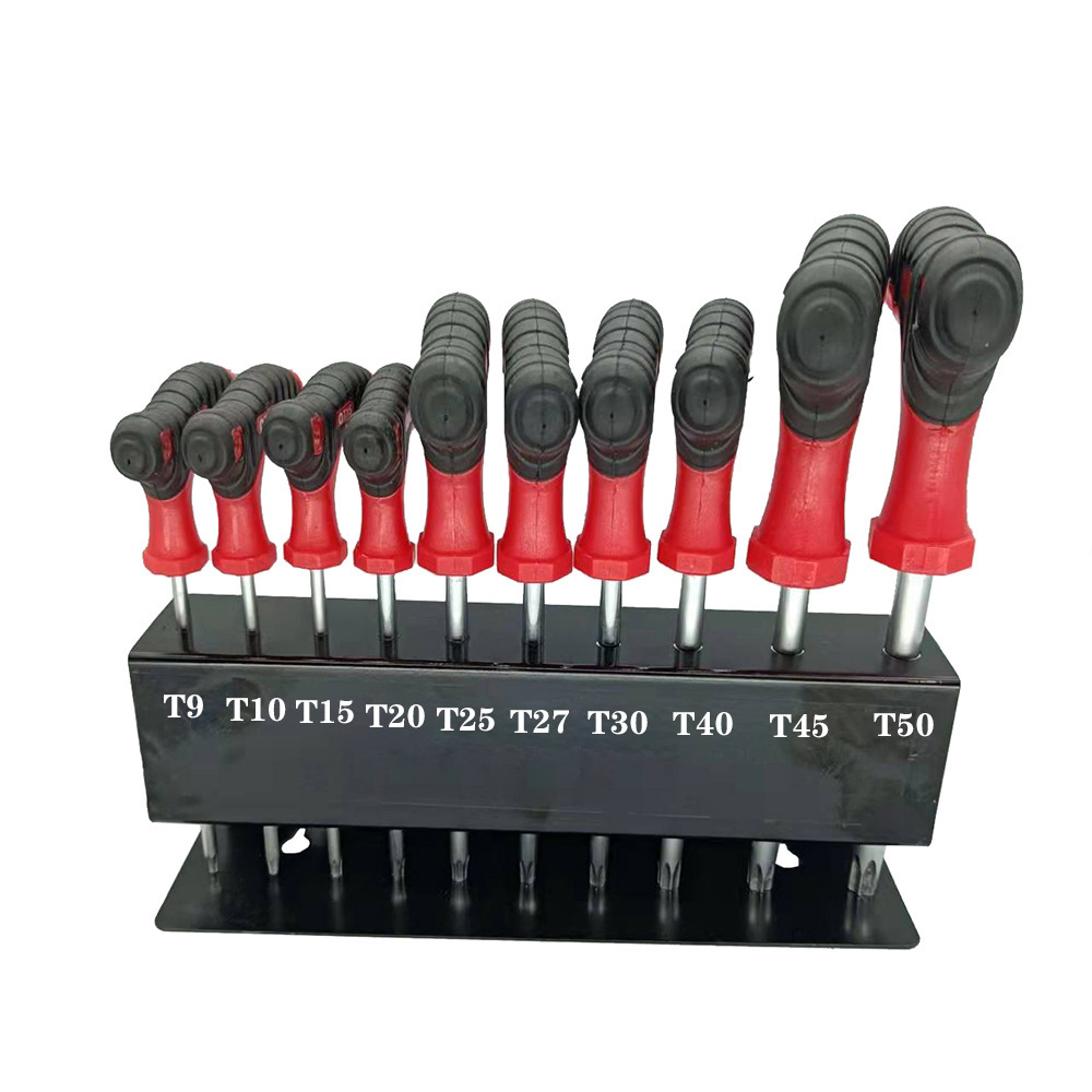 拐杖型手柄梅花扳手套装 10件套梅花扳手组套T9-T50 T型修理工具