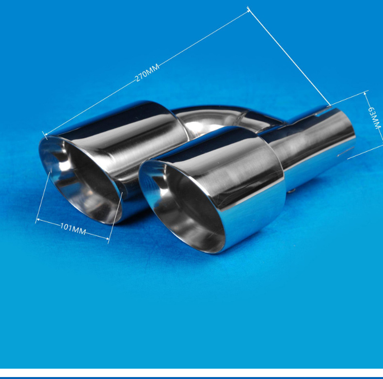 Manufacturer's In-Stock Dual Y-Type U-Type Stainless Steel Blue-Plated Modified Car Tailpipe Exhaust Muffler