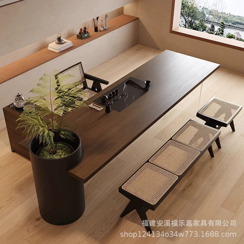 Творческий чайный стол из цельного дерева владелец офиса дизайнер чайная комната