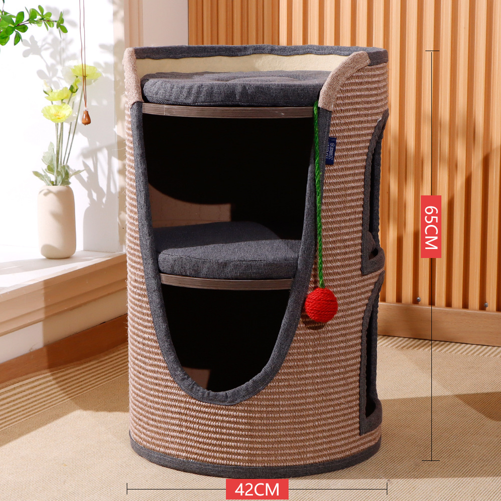 Marco de escalada para gatos de verano, nido para gatos, árbol para gatos, cubo de sisal integrado, casa para gatos, cuatro estaciones, nido para gatos, suministros para gatos