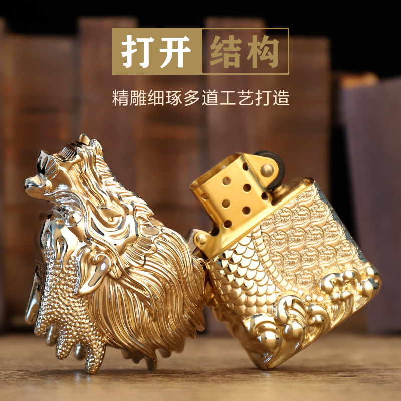 zorro Zorro Z-KJ1012A Emperor Kerosene lighter alloy A helmet and armor Retro Carved personality Desktop computer