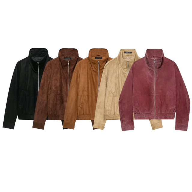 PB&ZA Women's Clothing 2026 Autumn New Vintage Stand Collar Pure Leather Aviator Jacket 6318252 PB&ZA Women's Clothing 2026 Autumn New Vintage Stand Collar Pure Leather Aviator Jacket 6318252