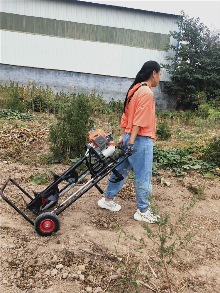 新品小型挖坑机架子打窝机种树苗打洞机水泥桩地面钻孔手推打眼机