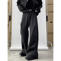 日本系の黒いペンダント感カジュアルスーツのズボンの男性のゆったりとしたストレートズボンのワイドレギンスのズボンの男性の少年の潮流