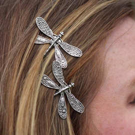 跨境热销 欧美老友记Emily蜻蜓发夹 复古创意一字发夹发饰头饰