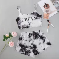 Новый костюм Tie-Dye с принтом английской МЕЧТА с коротким рукавом и шорты с принтом Tie-Dye Костюм для домашней одежды TL9400