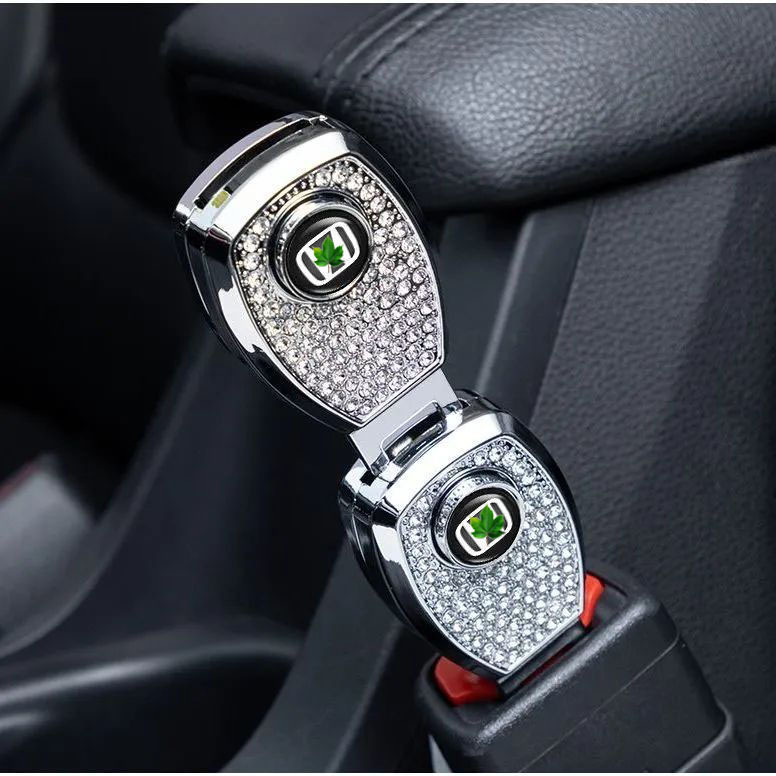 Tarjeta de clip de cinturón de seguridad conjunta de extensión de cinturón de seguridad de diamante incrustado hebilla enchufable de coche de diamante blanco de alta apariencia aplicable a varios modelos