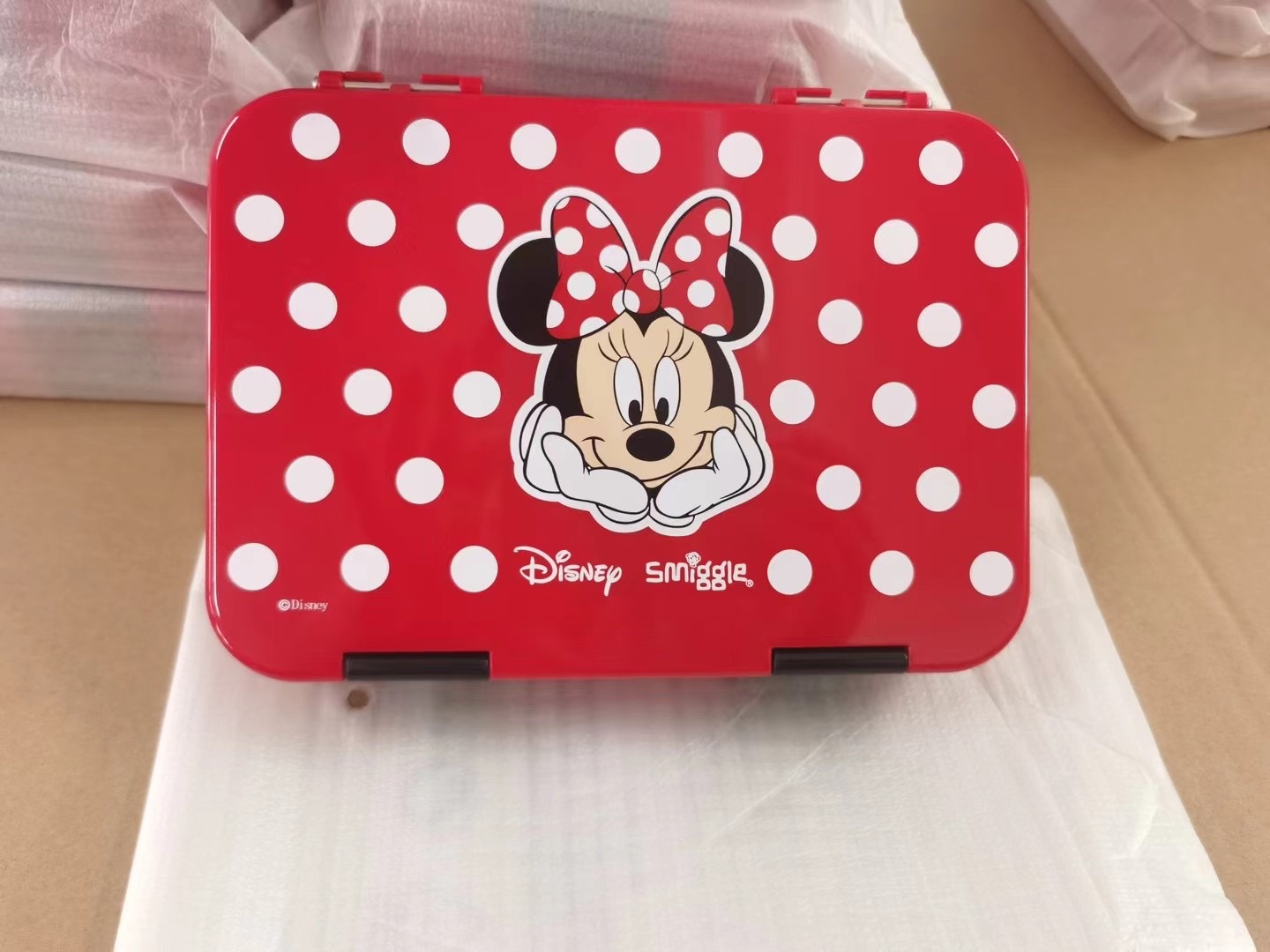 Australia Smiggle rojo Minnie serie de mochila de compresión de tirón mochila doble caja de almuerzo bolígrafo taza de agua
