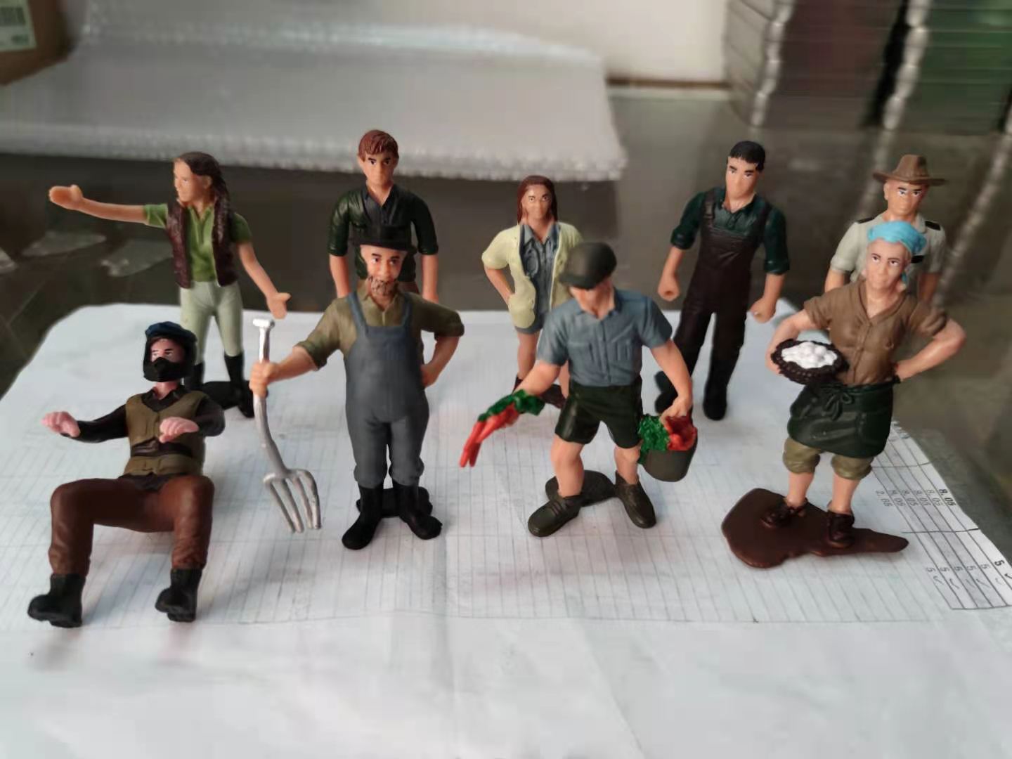 仿真场景沙盘模型恐龙动物世界恐龙摆设农场配件小人偶农民司机