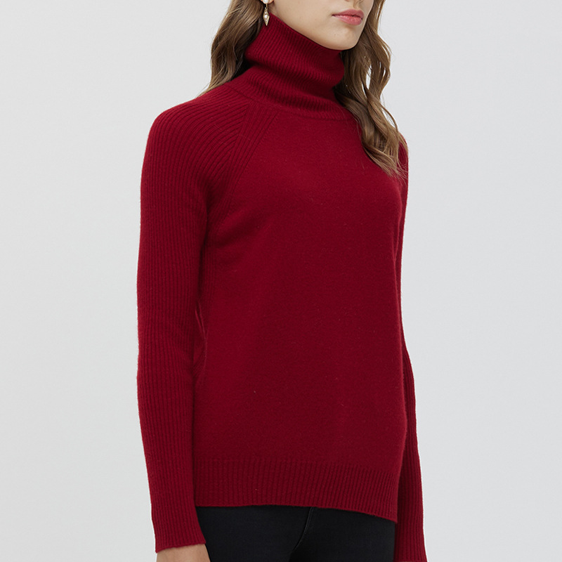 Suéter de cuello alto para mujer, estilo otoño-invierno, grueso, ajustado, adelgazante, jersey corto de punto, lana fina.