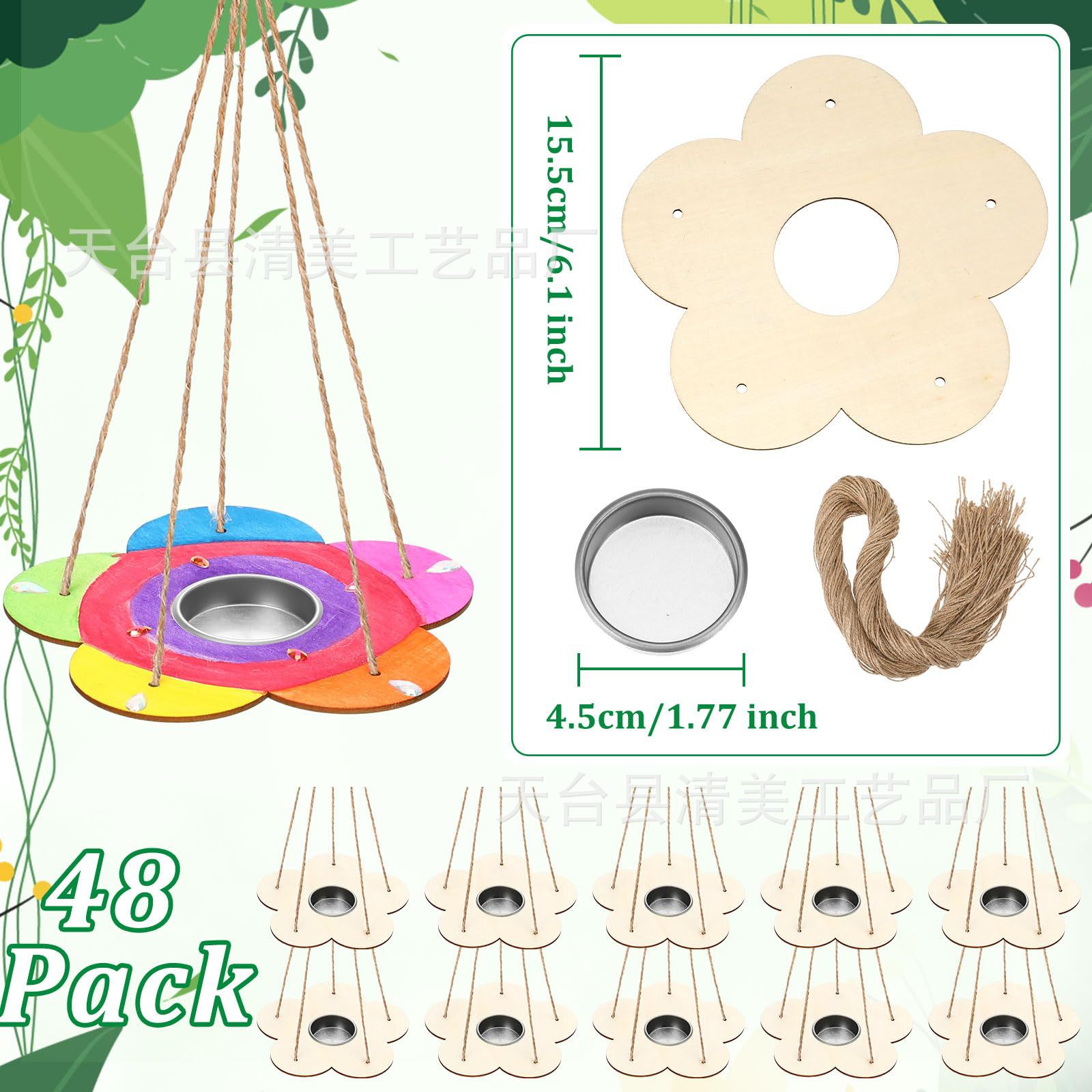 Alimentador de flores de madera, bandeja de madera, artesanía, kit de pintura de madera de bricolaje, juguete al aire libre, regalo de fiesta