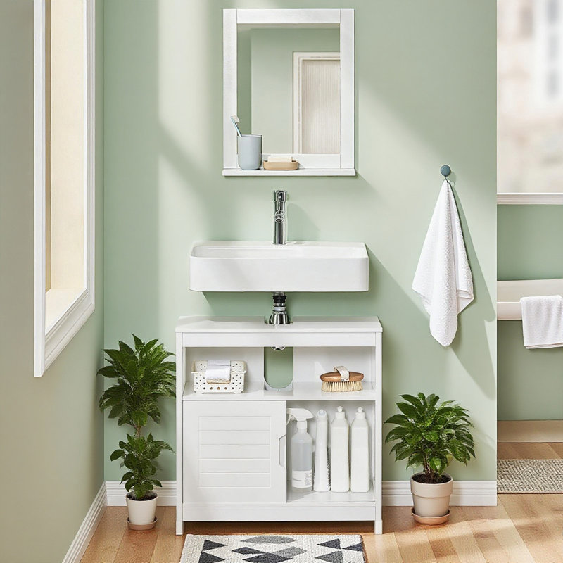 Factory Wholesale Bathroom Sink Cabinet with Open Storage, Sliding Doors, and Cable Slot Design, Hot-Selling Cross-Border White Custom-Made Factory Wholesale Bathroom Sink Cabinet with Open Storage, Sliding Doors, and Cable Slot Design, Hot-Selling Cross-Border White Custom-Made