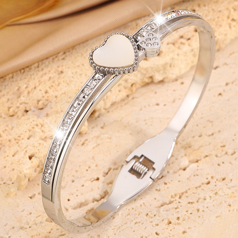 【130】SZ283-2 silver love diamond bracelet