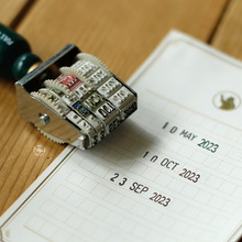 复古手账日期木质印章 DIY工具滚轮日付日记年历 创意万年历打卡