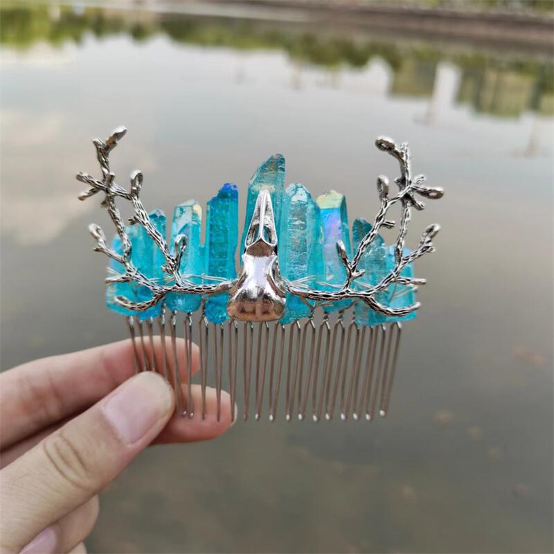 Ethnic Style Crown Artificial Crystal Plating Hair Combs display picture 4