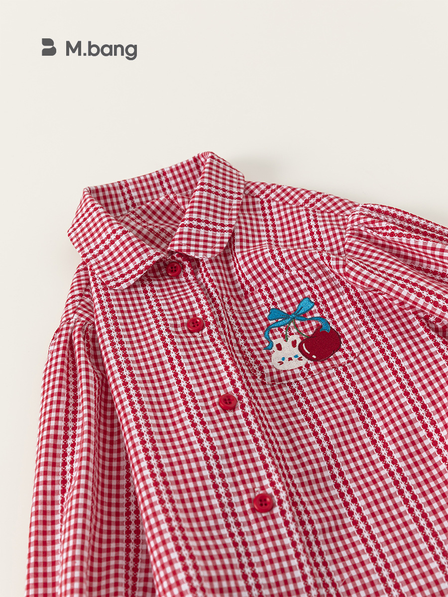 Yoobao ropa infantil camisa a cuadros de niñas 2025 nueva ropa de primavera para niños camisa universal camisa de bebé con solapa