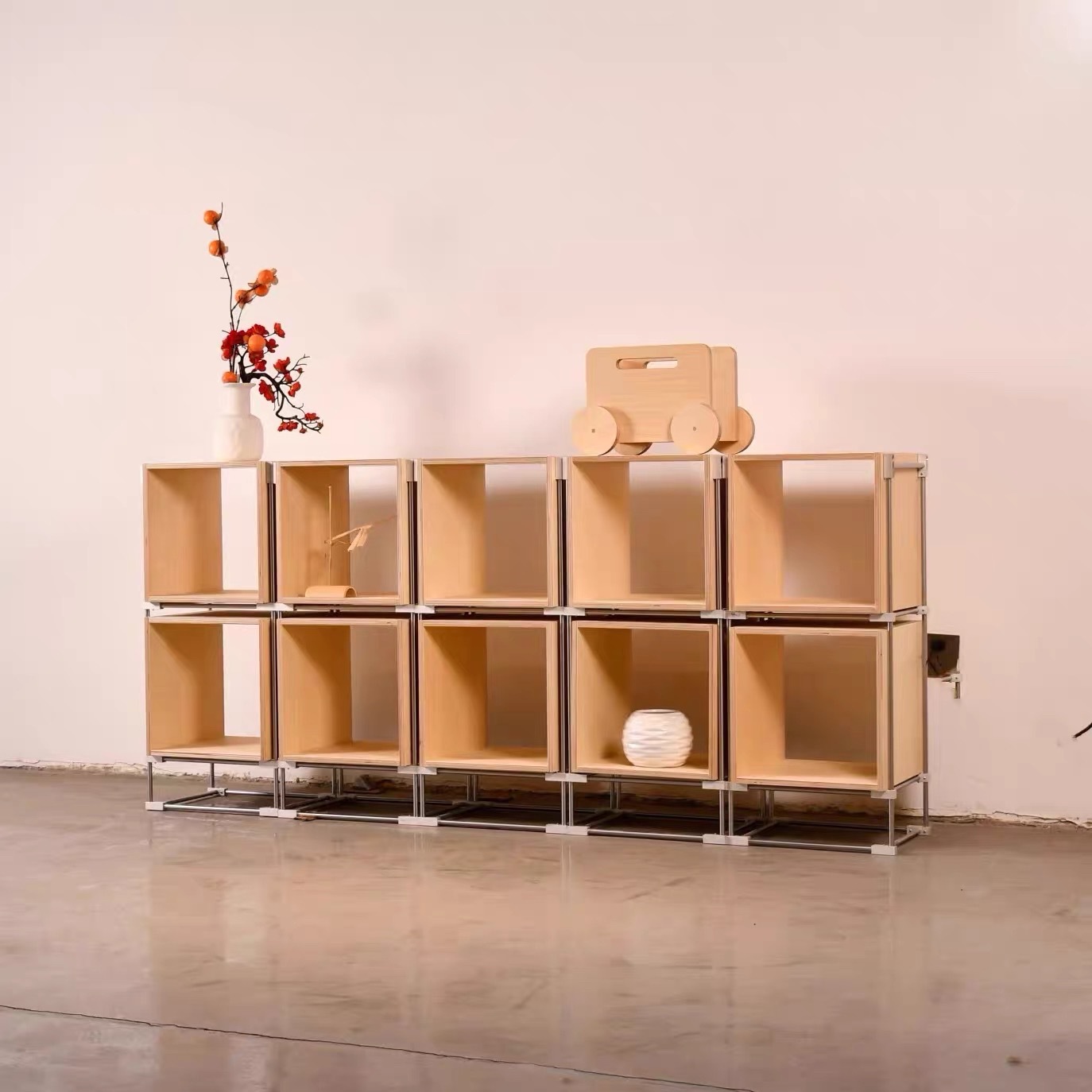 悬浮金属实木书架杂志商用杂志柜收纳置物柜客厅海洋版简易置物架