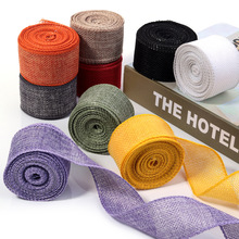 彩色仿麻织带铁丝边定型麻布卷刘海定型鞋子魔术贴配件箱包辅料