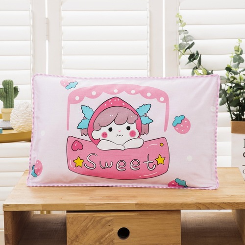 Pure cotton cartoon children's pillowcase, one set of 30×50 cotton pillowcase, single 40x60 single pillowcase cover