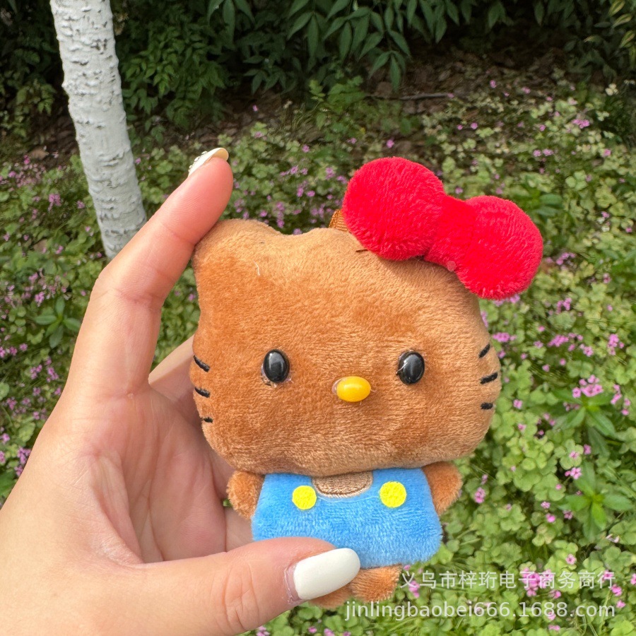 리본 고양이 봉제인형 키링 10cm 가방 장식