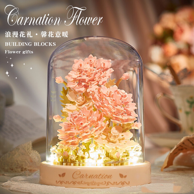 永生积木花束玫瑰花朵diy手工玩具植物盆栽摆件送女孩高级感礼物|undefined