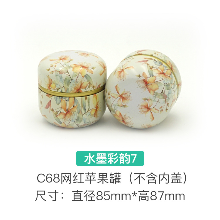 Latas de manzana de metal, latas de té pequeñas, latas de velas, dulces de boda, cajas de hojalata de aromaterapia, envases de regalo de té, cajas de hojalata