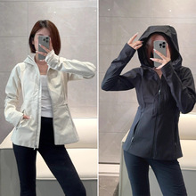 带钢印~lulu软壳冲锋衣Cross健身防水防风加绒保暖显瘦运动外套女