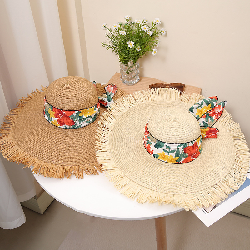 Women's Vacation Beach Solid Color Big Eaves Straw Hat display picture 3