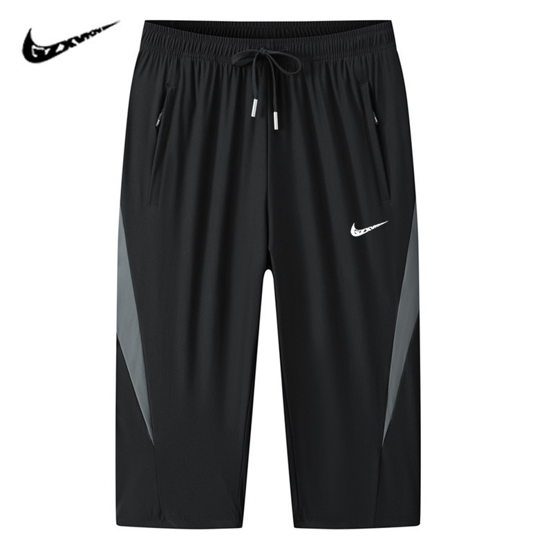 Summer New Men's Cropped Pants, Breathable Thin Large Size Sports Pants, Men's Loose Casual Ice Silk Quick-Dry Shorts Summer New Men's Cropped Pants, Breathable Thin Large Size Sports Pants, Men's Loose Casual Ice Silk Quick-Dry Shorts