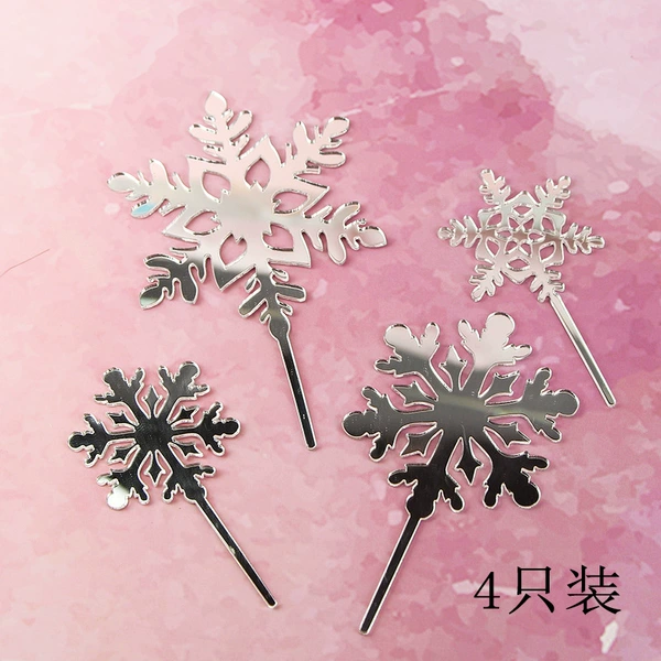 A set of silver band snowflakes