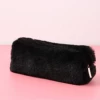 Plush black pencil case