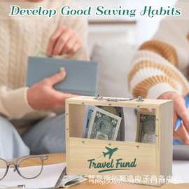 跨境新品儿童存钱罐可手提零钱收纳盒透明硬币储蓄罐过年零钱罐