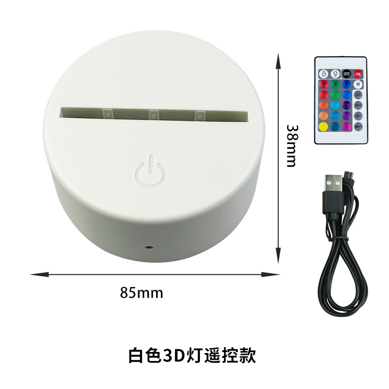 Base de luz nocturna 3D transfronteriza LED colorido toque USB carga táctil control remoto luz nocturna fábrica de origen