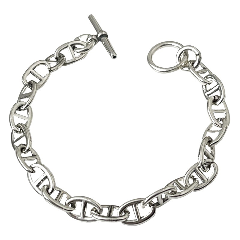 Estilo coreano s925 plata esterlina otbuckle pulsera 2022 primavera y verano nuevo nicho diseño personalizado retro industria pesada pulsera