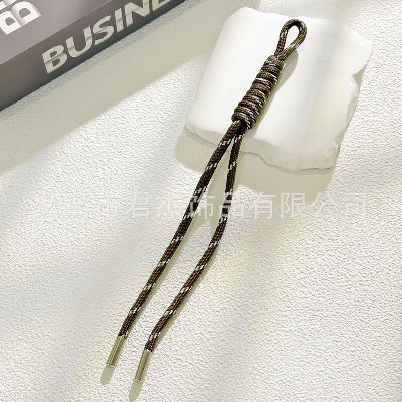 编织包包挂件螺旋结绳miu钥匙扣网红同款彩色打结绳子金属扣配件|undefined