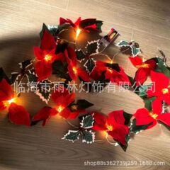 国境を越えた新しいLEDクリスマスライト紅花紅果灯串一品紅祭りカラーランプエスカレータークリスマス装飾ランプ