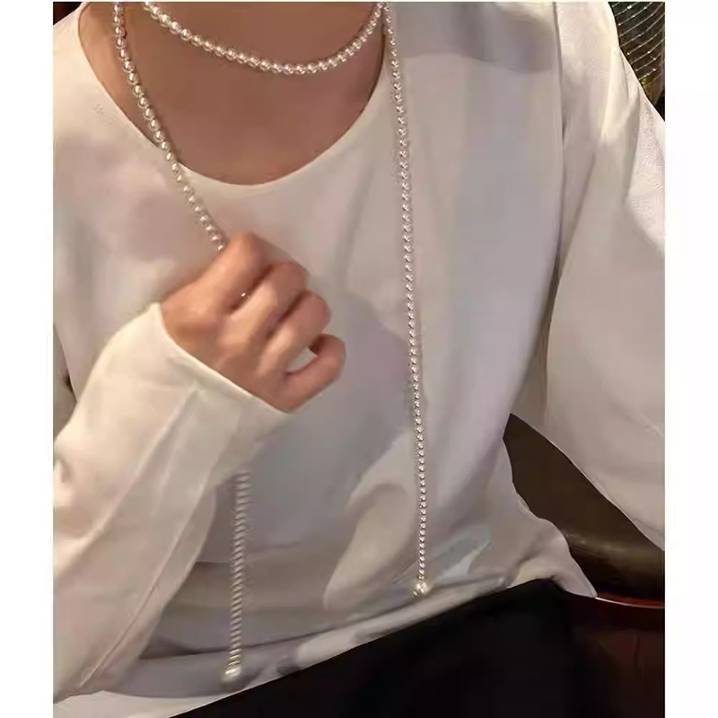 多戴法叠戴施家珍珠项链夏季长款百搭毛衣链腰链女高级感轻奢配饰|undefined