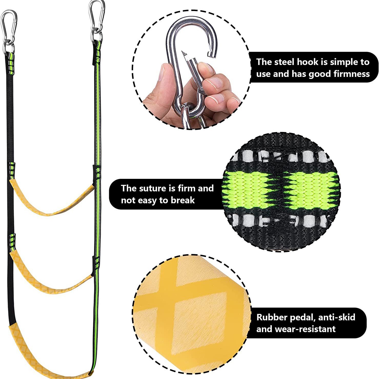 跨境新品橡皮艇专用登乘软梯充气船下水梯折叠挂梯游艇船侧软梯子