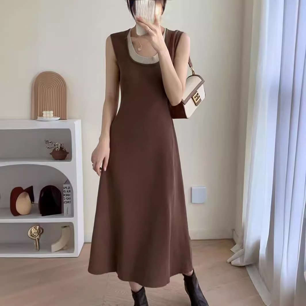 Fashionable summer sleevless dress sleevless