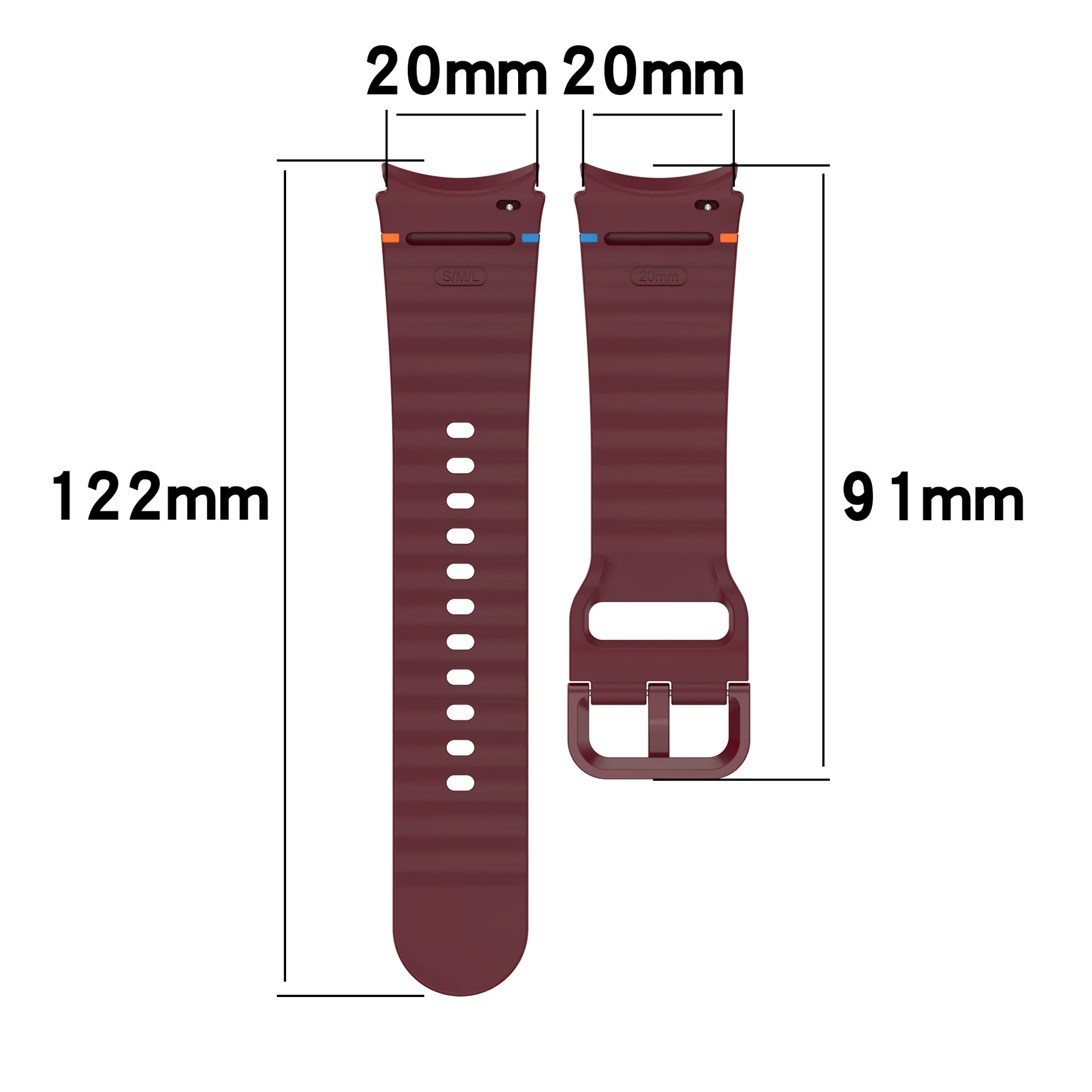 Samsung, wavy breathable silicone watch strap