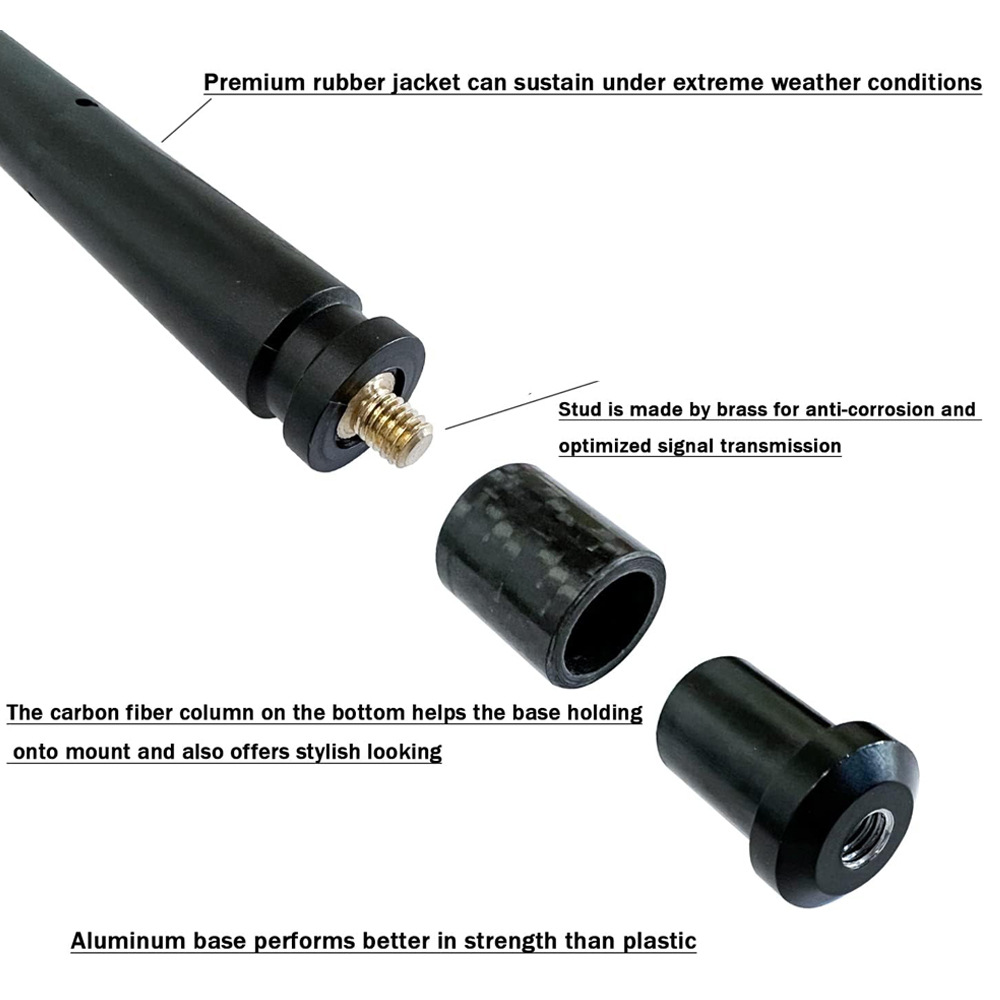 1 Set of Antenna + Screws 7inch Black Suitable for Ford F150 Raptor 09-22 Off-Road Vehicle Fm Rubber Antenna