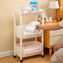 新生婴幼儿用品置物架宝宝护理小推车储物架可移动尿布台整理架